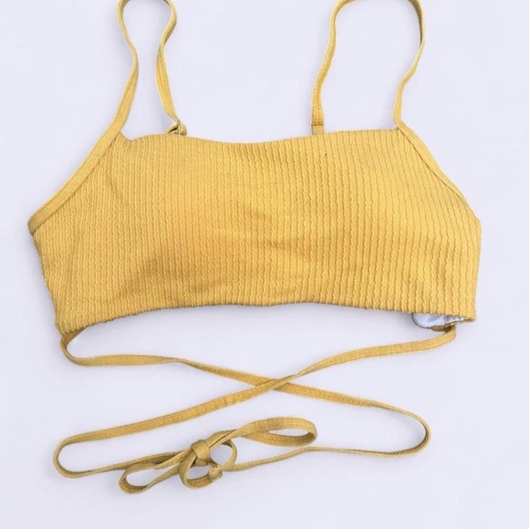 Yellow Ribbed Bikini Set - Picture 2 of 4